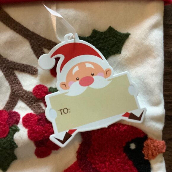 Valery Madelyn Take Me Home Cardinal Mistletoe Crewel Christmas Stocking 21" - Picture 6 of 7